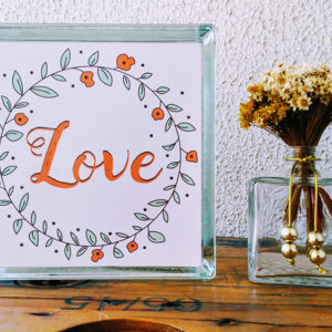 Love floral / Luminária bloco